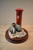 A limited edition Border Fine Arts animal group 'Urban Badgers' model number L151 designed by
