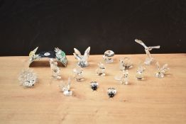 A group of Swarovski Crystal Glass animal studies to include snail, dragonfly and ladybird etc.