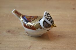 A Royal Crown Derby bone china Collectors Guild 21st Anniversary Crested Tit paperweight, having