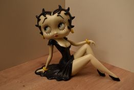 A large Betty Boop figurine in black glitter dress, measures 23cm tall.