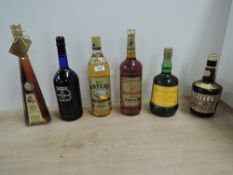 Mixed Alcohol, Ron Artemi 38% vol, 1L, Romanza Liquore Amaretto 21.5% vol, 1L, Harveys Bristol Cream