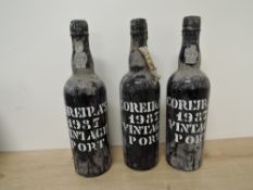 Coreira's 1987 Vintage Port, 20% vol, 75cl, three bottles