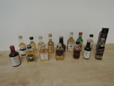 Whisky Miniatures, Johnnie Walker Blue Label in card box, Chivas Brothers in Wade decanter,
