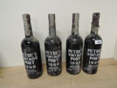 Niepoort Petre's 1990 Vintage Port, bottled 1992, 20% vol, 750ml, four bottles