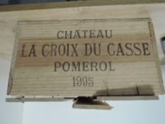 Chateau La Croix Du Casse 1995 Pomerol, 12.5% vol, 750ml, bottles stored in a cellar in a 12