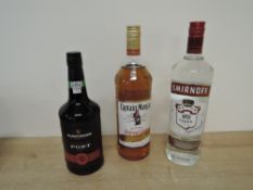 Mixed Alcohol, Smirnoff No 21 Vodka, 37.5% vol, 1 Litre, Captain Morgan Spiced Gold Rum, 35% vol,