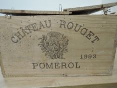 Chateau Rouget Grand Vin Pomerol 1993, 12.5% vol, 750ml, bottles stored in a cellar in a 12 bottle