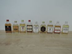 Flat Bottle Single Malt Whisky Miniatures, Linkwood 12 Year Old, Strathisla 8 Year Old, Longmorn