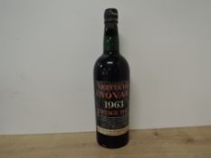 Quinta Do Noval 1963 Vintage Port, Shipped for Morgan Furze & Co Ltd, Brick Street, London W1,