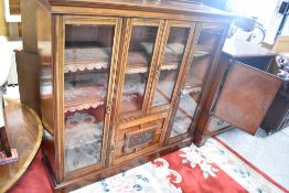 A Victorian mahogany display cabinet, width approx. 131cm
