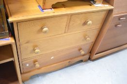 A vintage pine chest of drawers, width approx. 86cm