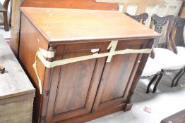 A Victorian mahogany side cabinet/mule chest, width approx. 115cm