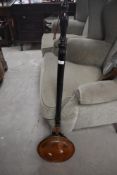 A 19th Century bed warming pan having ebonised turned handle and copper pan