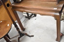 An Oriental hardwood breakfast/side table, approx. 90 x 70cm