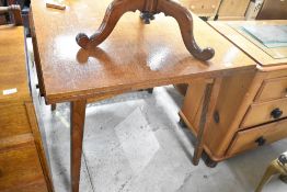 A vintage oak drawer leaf dining table, approx. 84 x 76cm