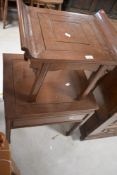 Two 20th century Chinese hardwood occasional tables/stands, of traditional design the smaller with