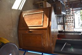 A 19th Century pine bow fronted corner cabinet of large proportions, approx. Height 92cm Width 104cm