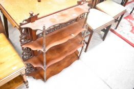 A Victorian mahogany wall shelf of small proportions, width approx. 78cm