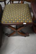 A Victorian savanarola style stool, approx. 52 x 47cm