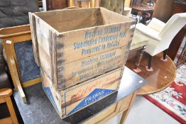 Two vintage food crates