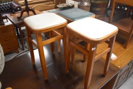 Three vintage kitchen stools