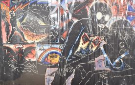 After Michael Rothenstein (British 1908 - 1993) Handcoloured woodcut print 'Beast Master', a bold