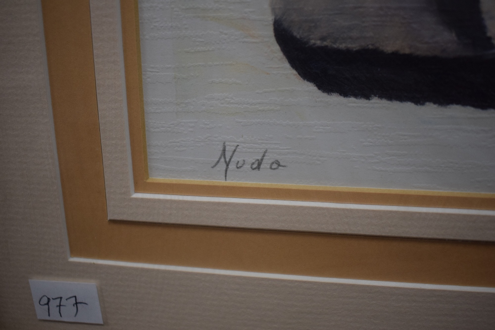 After Anna Antola (b.1930) colour print 'Nudo' depicting a partially exposed female sleeping next to - Image 3 of 5