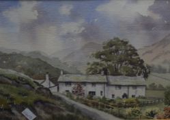 *Local interest* Stuart Long (British b.1962) watercolour, 'Stang End Farm' a quintessentially