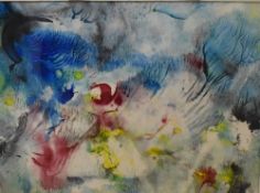 Martha Offener (British Contemporary) Gouache 'Tropicana' A colourful abstract piece, signed lower