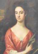 Local interest* An 18th century oil on canvas, portrait of Elizabeth who married William, son of