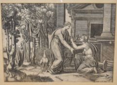 After Michael Coxie(I) (Dutch 1499-1592) and Antonio Salamanca (Spanish 1479-1562) engraving,