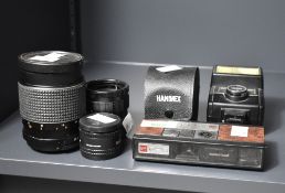 Avanar 135mm f2.8 lens, sold alongside a GAF 220 pocket camera, Optomax extension tubes, Hanimex