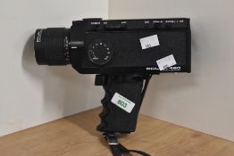 Paillard Bolex 480 Macrozoom Super-8 cine camera — 7-56mm f/1.8 Macrozoom lens with black leather