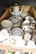A Royal Doulton bone china Tapestry pattern coffee set, comprising a coffee pot, six coffee cans,