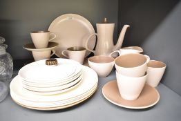 A Poole pottery ceramic tea service, to include tea pot, cups and saucers ect