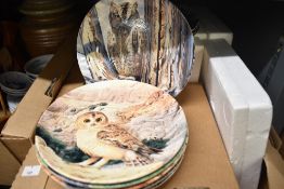 Ten Wedgwood for Danbury Mint display plates in the series The Majesty of Owls.