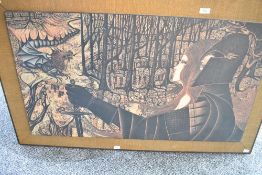 After Eugene Baker (American 1928-1982) colour print, 'Another Time' fantasy scene with knight,