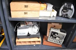 A selection of vintage photograph/film viewing items including a Bella 8mm film editor viewer, a