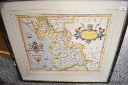 A 16th reproduction map of Lancashire