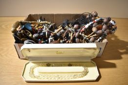 A large collection of costume jewellery, including wooden jewellery, statement pieces and beaded