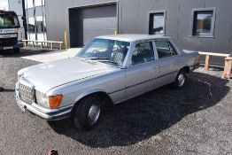 A Mercedes 280SE 2.8L petrol saloon LRN285N in silver. First registered 2nd September 1974 with