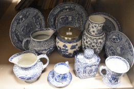 A selection of 20th-century pottery, to include eight William Adams and Sons Chinoiserie-style