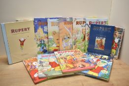 A collection of 14 vintage Rupert Bear Annuals and illustrated story books, to include 'A Bears