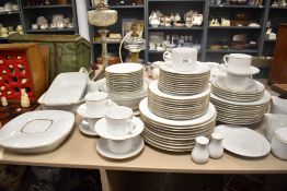 A 1998 Royal Worcester fine porcelain 'Classics' dinner and tea set, of plain white with gold-