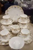 A selection of Royal Albert gold lace design tea wares
