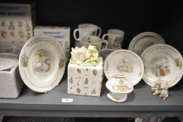 A collection of late 20th-century to modern Wedgwood Beatrix Potter Collection ceramic and bone