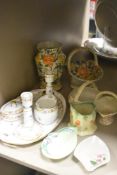 A selection of 1930s and later decorative ceramics including Crown Devon, Tuscan, and Wedgwood china