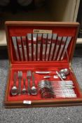 A 20th-century Viners stainless steel 'Sable' cutlery set, in its original presentation box, to
