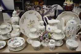 A selection of late 20th-century Ansley fine bone china ware, to include a Wild Tudor tea set (