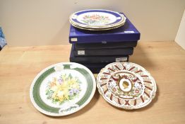 A group of three Royal Crown Derby porcelain commemorative plates, comprising Diamond jubilee 2952-